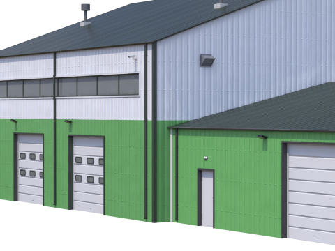 Apartment Building 9 Green 3D Model