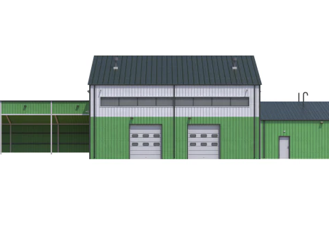 Apartment Building 9 Green 3D Model