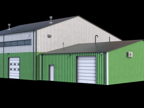 Apartment Building 9 Green 3D Model