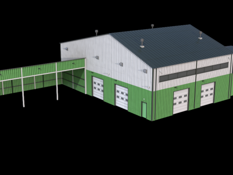 Apartment Building 9 Green 3D Model