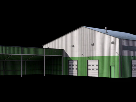 Apartment Building 9 Green 3D Model