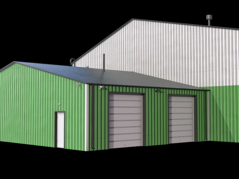 Apartment Building 9 Green 3D Model