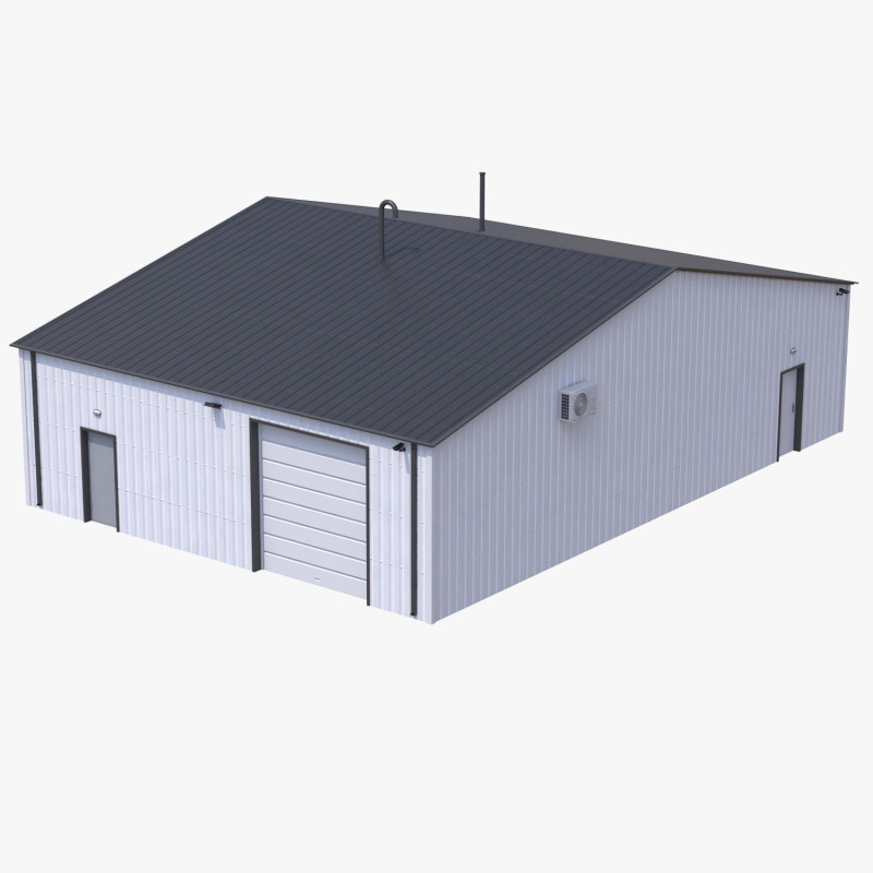 Industrial Building 11 Model 3D .c4d .max .obj .3ds .fbx .stl .blend 