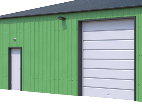 Industrial Building 11 Green 3D Model