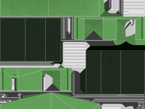 Industrial Building 11 Green Modelo 3D