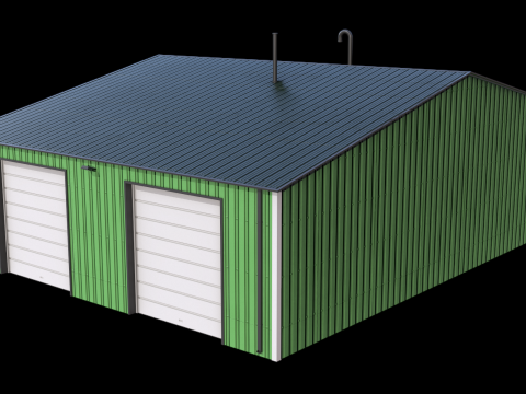 Industrial Building 11 Green Modelo 3D