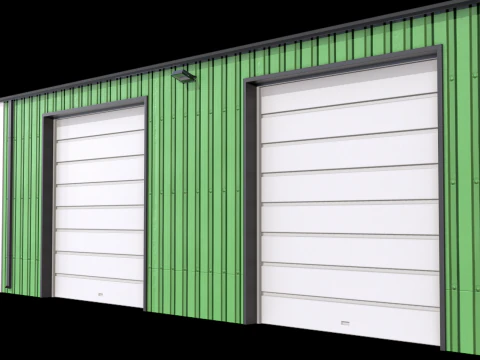 Industrial Building 11 Green 3D Model