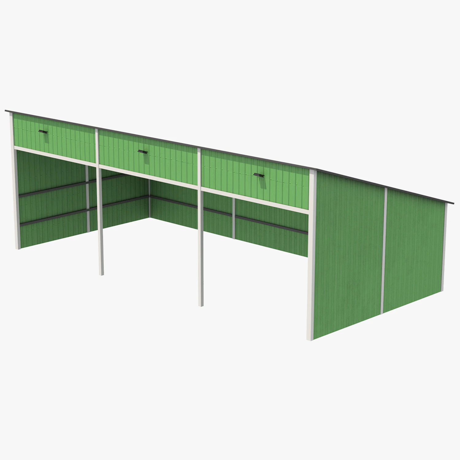 Silage Clamp 12 Green 3D Model .c4d .max .obj .3ds .fbx .stl .blend 
