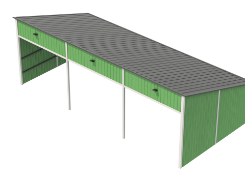Silage Clamp 12 Green 3D 模型
