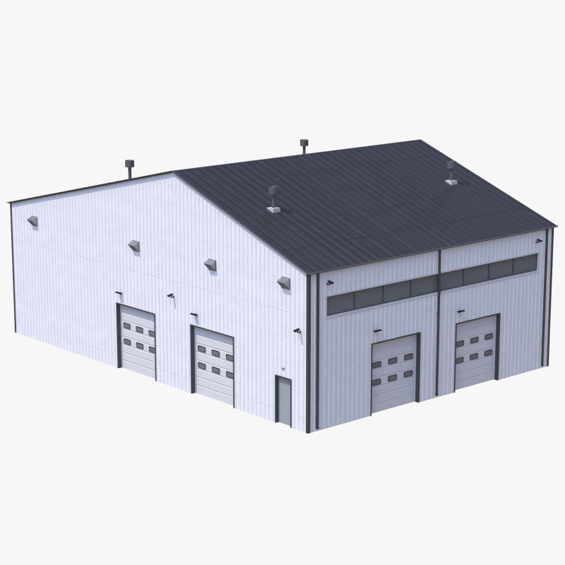 Industrial Building 13 3D 모델 .c4d .max .obj .3ds .fbx .stl .blend