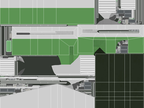 Industrial Building 13 Green 3D 模型