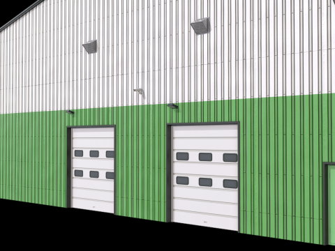 Industrial Building 13 Green 3D 模型