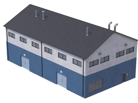 工业大厦14号蓝色 3D 模型