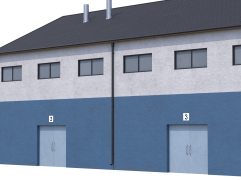 工业大厦14号蓝色 3D 模型