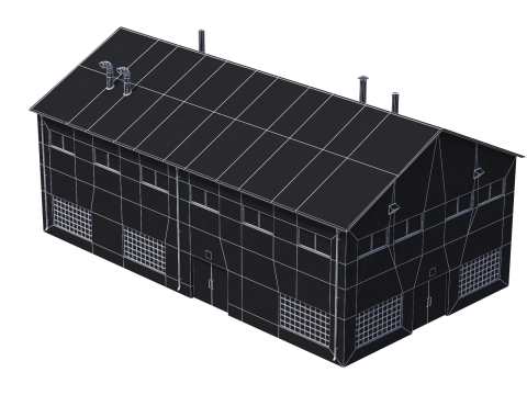 工业大厦14号蓝色 3D 模型