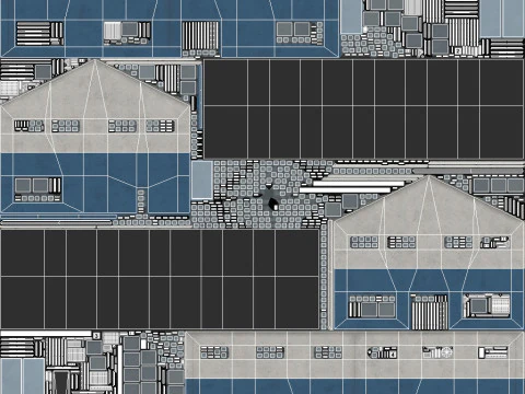 Industrial Building 14 Blue 3D Model