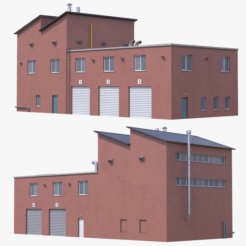 Industrial Building 15 3D मॉडल .c4d .max .obj .3ds .fbx .stl .blend 