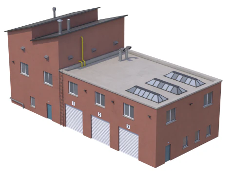 Производственное здание 15 3D Модель