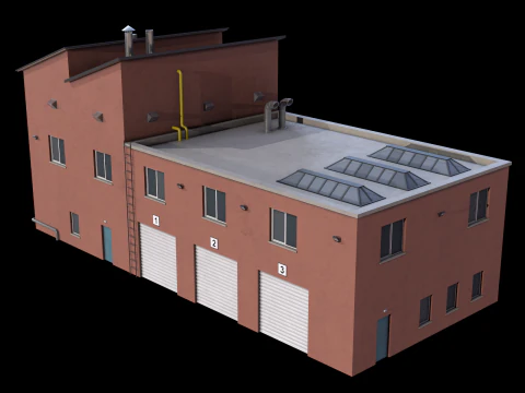 Производственное здание 15 3D Модель