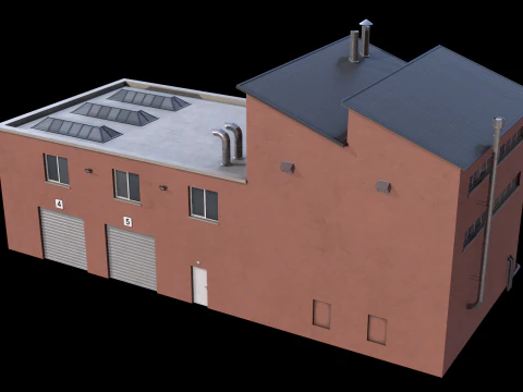 Производственное здание 15 3D Модель