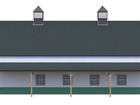 Green Industrial Building 10 Model 3D