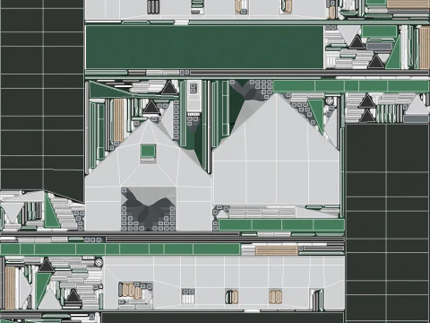 Green Industrial Building 10 3D Model