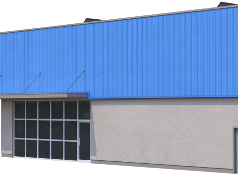Industrial Building 16 Blue 3D Model