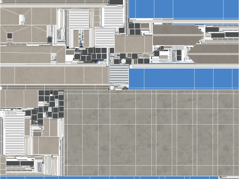 Industrial Building 16 Blue 3D Model