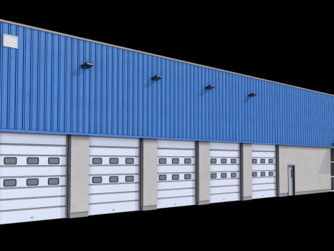 Industrial Building 16 Blue 3D Model