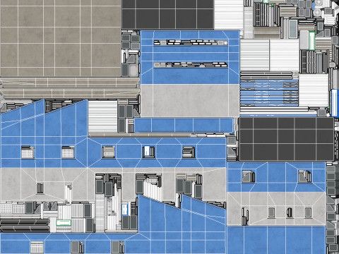 Industrial Building 15 Blue 3D Modell