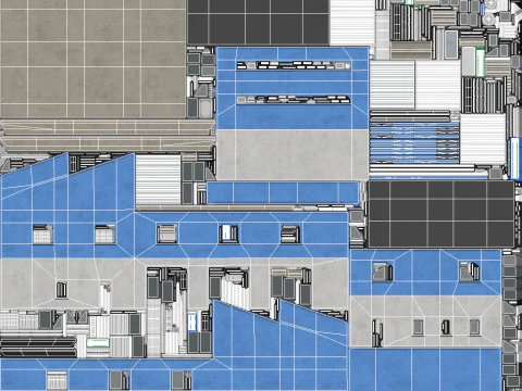 Industrial Building 15 Blue 3D Model