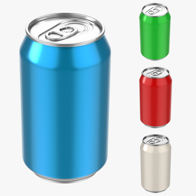 Aluminum Can 3D Model .c4d .max .obj .3ds .fbx .stl .blend 