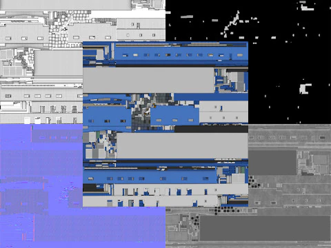Industrial Building 17 Blue 3D Model