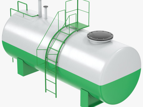 Green Industrial Tank PBR 3D Модель