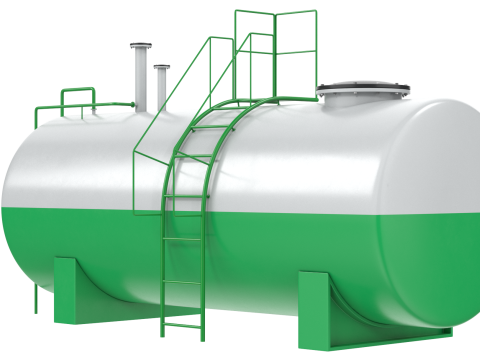 Green Industrial Tank PBR 3D Модель