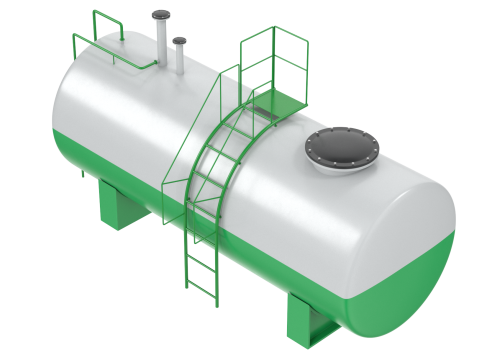 Green Industrial Tank PBR 3D Модель