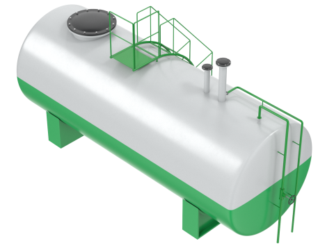 Green Industrial Tank PBR 3D Модель