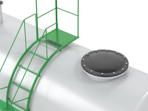 Green Industrial Tank PBR 3D Model