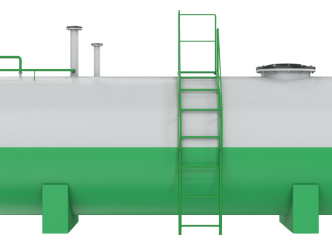 Green Industrial Tank PBR 3D Модель