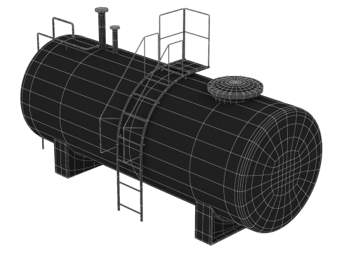 Green Industrial Tank PBR 3D Модель