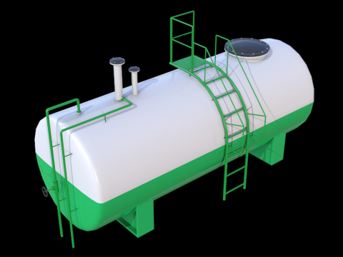 Green Industrial Tank PBR 3D Модель