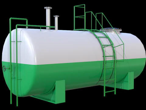 Green Industrial Tank PBR 3D Model