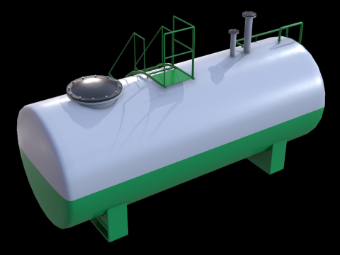 Green Industrial Tank PBR 3D Модель