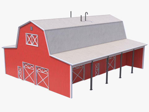 Red Farm Barn 18 Modello 3D
