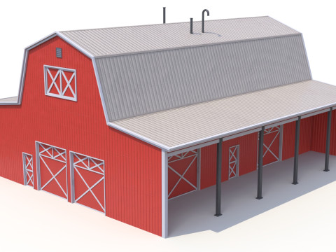 Red Farm Barn 18 Model 3D