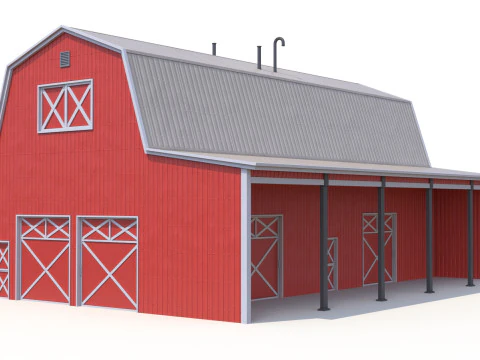 Red Farm Barn 18 3D Model
