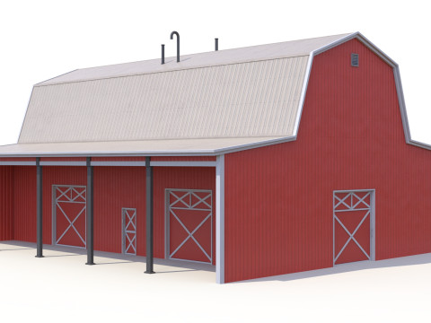 Red Farm Barn 18 Model 3D