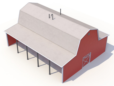 Red Farm Barn 18 Model 3D