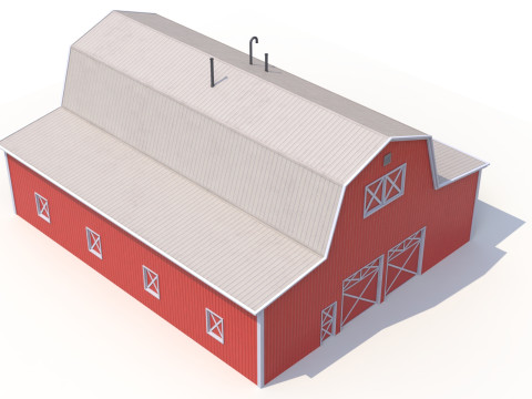 Red Farm Barn 18 Model 3D