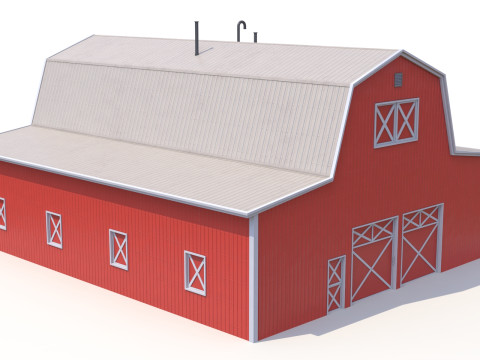 Red Farm Barn 18 Model 3D